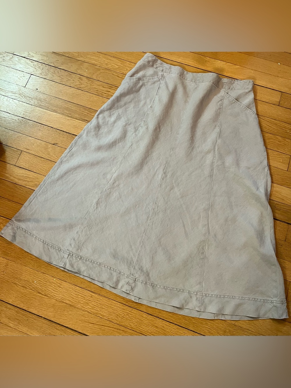 Linen J Jill Plus Skirt Panels pockets light Gray